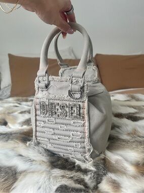 DIESEL Women’s Small Grey Denim Top-Handle Bag